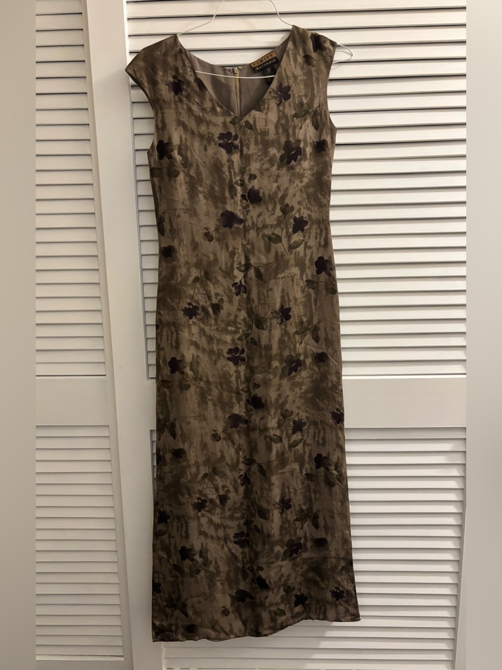 Floral Brown Maxi Slip Dress - (Brand Unknown)